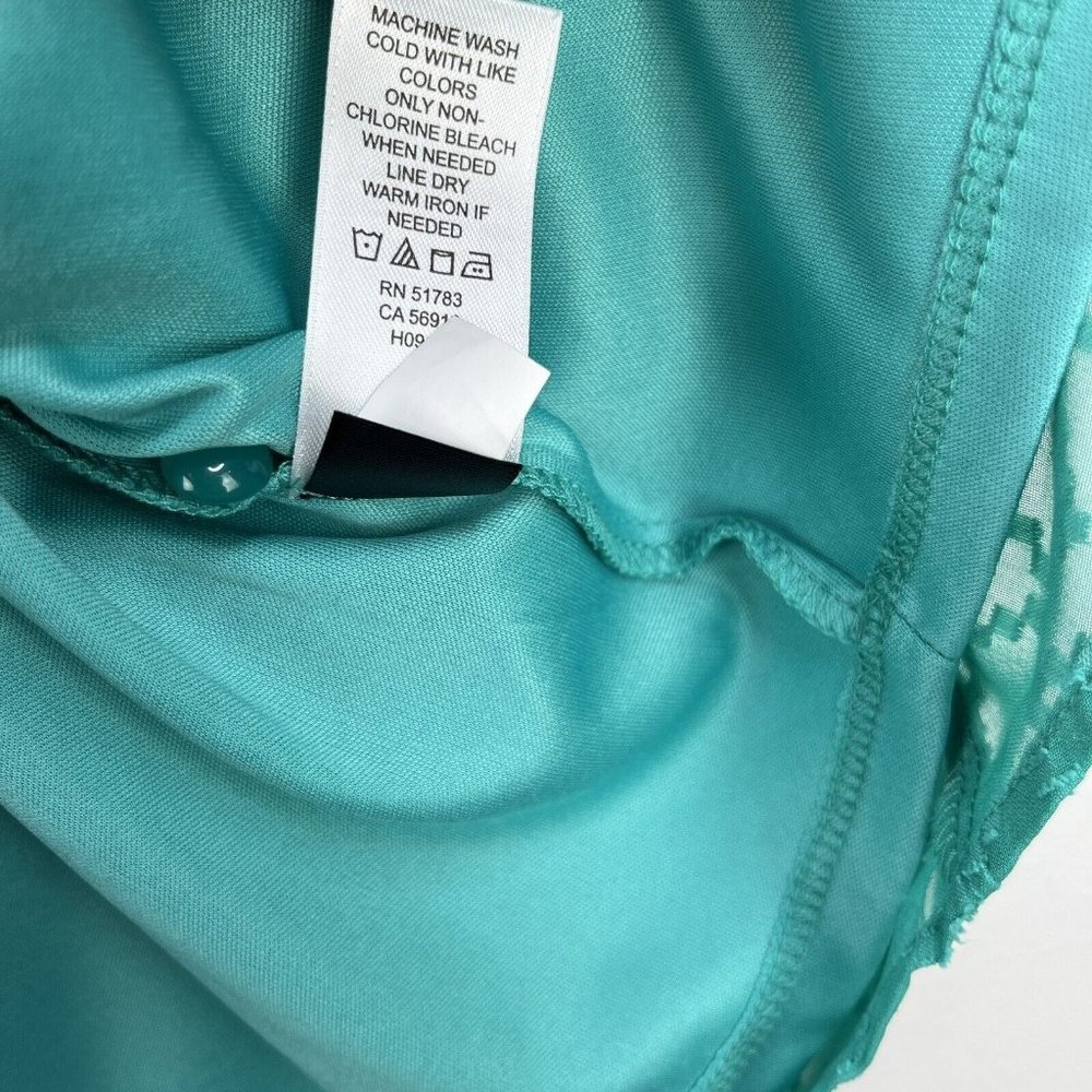 Maurices Womens Sz Large Green Diamond Textured Slit Long Sleeve Knee Length - Picture 6 of 6